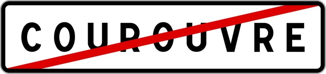 Panneau sortie ville agglomération Courouvre / Town exit sign Courouvre