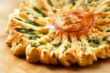 Delicious pie with spinach and ricotta cheese.