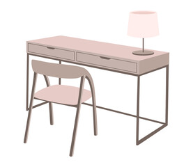 simple illustration of desk and chair