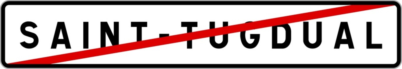 Panneau sortie ville agglomération Saint-Tugdual / Town exit sign Saint-Tugdual