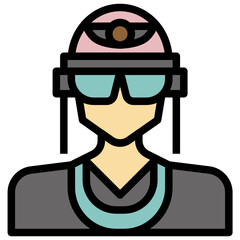 Aviator outline filled color Icon