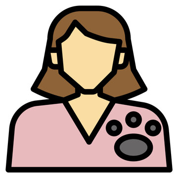 veterinarian woman pink shirt paw print clip art preview