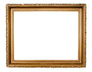 blank old carved golden picture frame cutout