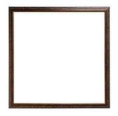 square narrow dark brown picture frame cutout