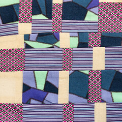 fabric sewn in convergence patchwork technique