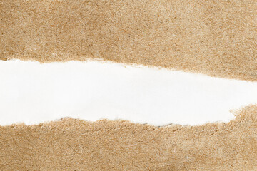 torn brown paper background with white copy space