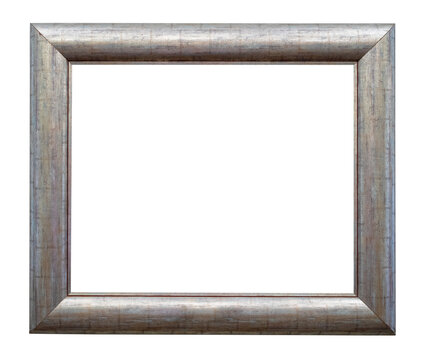 blank horizontal wide silver picture frame cutout