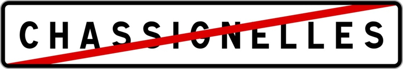 Panneau sortie ville agglomération Chassignelles / Town exit sign Chassignelles