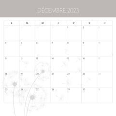 French December 2023 calendar