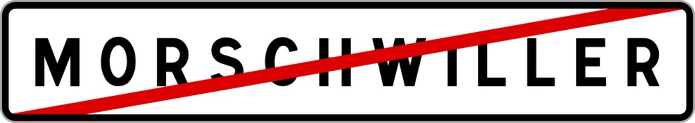 Panneau sortie ville agglomération Morschwiller / Town exit sign Morschwiller