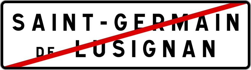 Panneau sortie ville agglomération Saint-Germain-de-Lusignan / Town exit sign Saint-Germain-de-Lusignan