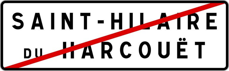 Panneau sortie ville agglomération Saint-Hilaire-du-Harcouët / Town exit sign Saint-Hilaire-du-Harcouët