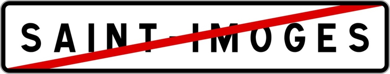 Panneau sortie ville agglomération Saint-Imoges / Town exit sign Saint-Imoges
