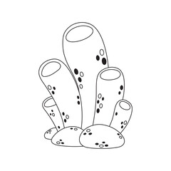 cute algae in silhouette isolated on white