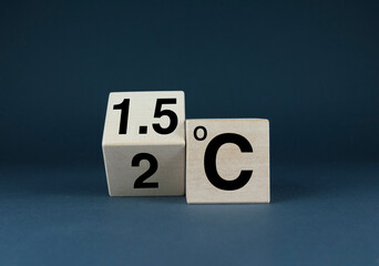 Symbol for limiting global warming 1.5°C or 2°C degrees Celsius.