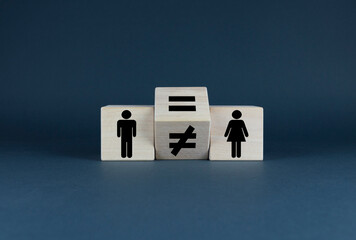Inequality or equality symbols of man and woman.