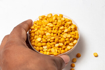 Toor Dal close-up photo With White Background