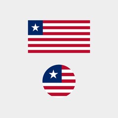 Fototapeta premium LIBERIA flag vector illustration, set of LIBERIA flag vector.