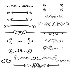 Obraz premium Vector vintage calligraphic design elements. Retro style dividers, underlines, strokes and borders.