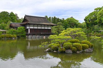 Fototapeta premium 初夏の京都市平安神宮神苑の栖鳳池と尚美館