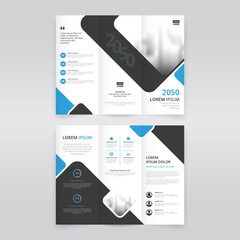 Modern trifold brochure design template, trifold flyer layout, pamphlet, leaflet