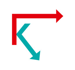 Letter k and arrows. Logo, brand. Logistic, finance, investment.