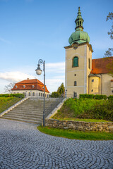 Fototapeta na wymiar Rural church in small Czech town