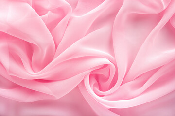 pink chiffon fabric draped with large folds, delicate background - obrazy, fototapety, plakaty