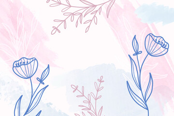 Hand drawn background with flowers. Vector illustration hand drawn flowers 
