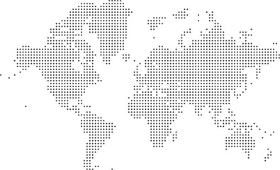 Fototapeta na wymiar Dotted world map. Gray color.