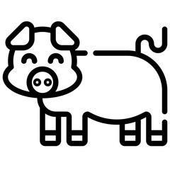 PIG line icon,linear,outline,graphic,illustration