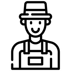 FARMER line icon,linear,outline,graphic,illustration