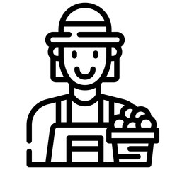 FARMER line icon,linear,outline,graphic,illustration