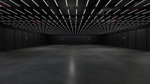 Motion Empty hall exhibition.The backdrop for exhibition stands, booth,trade show.Convention for meeting.Big room for entertainment,event,sports.Indoor for Factory,warehouse,showroom.3d render.	