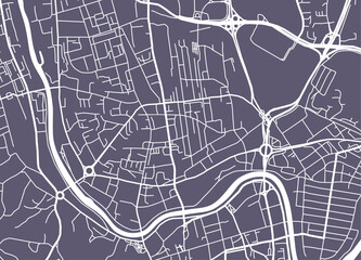 Abstract city navigation map with river and streets