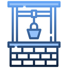WATER WELL Gradient icon,linear,outline,graphic,illustration