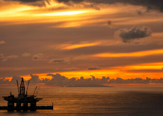 sunrise in the port of las palmas de gran canaria