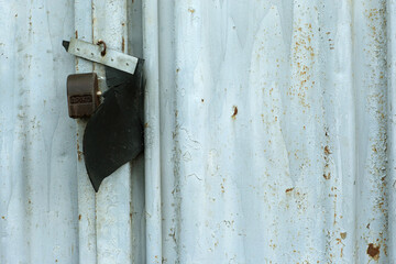 metal old rusty door cracked paint