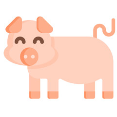 PIG flat icon,linear,outline,graphic,illustration