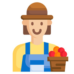 FARMER flat icon,linear,outline,graphic,illustration