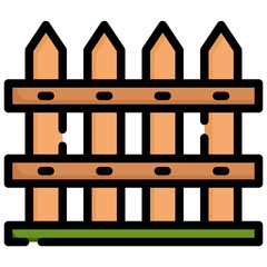 FENCE filled outline icon,linear,outline,graphic,illustration