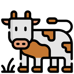 COW filled outline icon,linear,outline,graphic,illustration