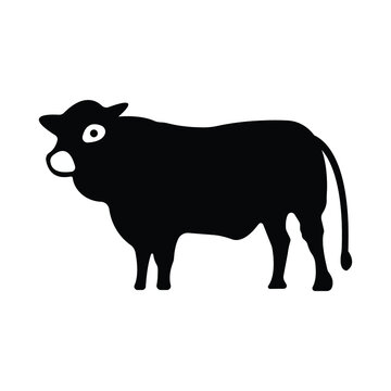 Black cow animal vector logo 