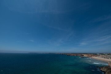 Fototapeta na wymiar Coast of Sagres in the Algarve from the Sagres Fortress, Portgual