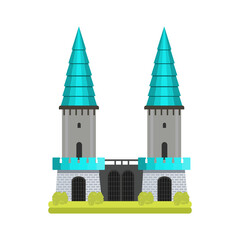 Fototapeta premium Illustration of fantasy towers. Fairy castles and structures.