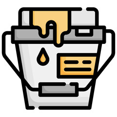 PAINT BUCKET filled outline icon,linear,outline,graphic,illustration