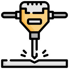 JACKHAMMER filled outline icon,linear,outline,graphic,illustration