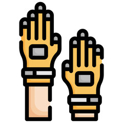 GLOVES filled outline icon,linear,outline,graphic,illustration
