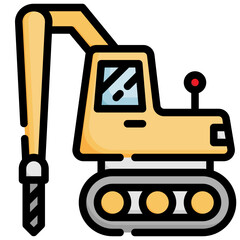 DRILLING MACHINE filled outline icon,linear,outline,graphic,illustration