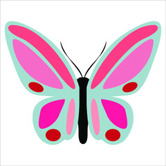 Butterfly silhouette in vector for illustration. A simple form of an insect